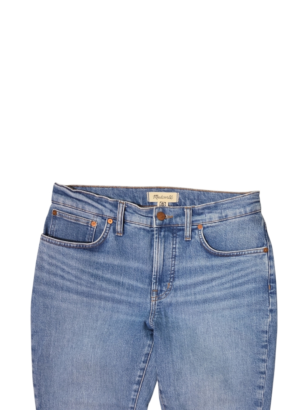 Madewell Medium Blue Denim Straight Leg Jeans Size 28 - Picture 3 of 15
